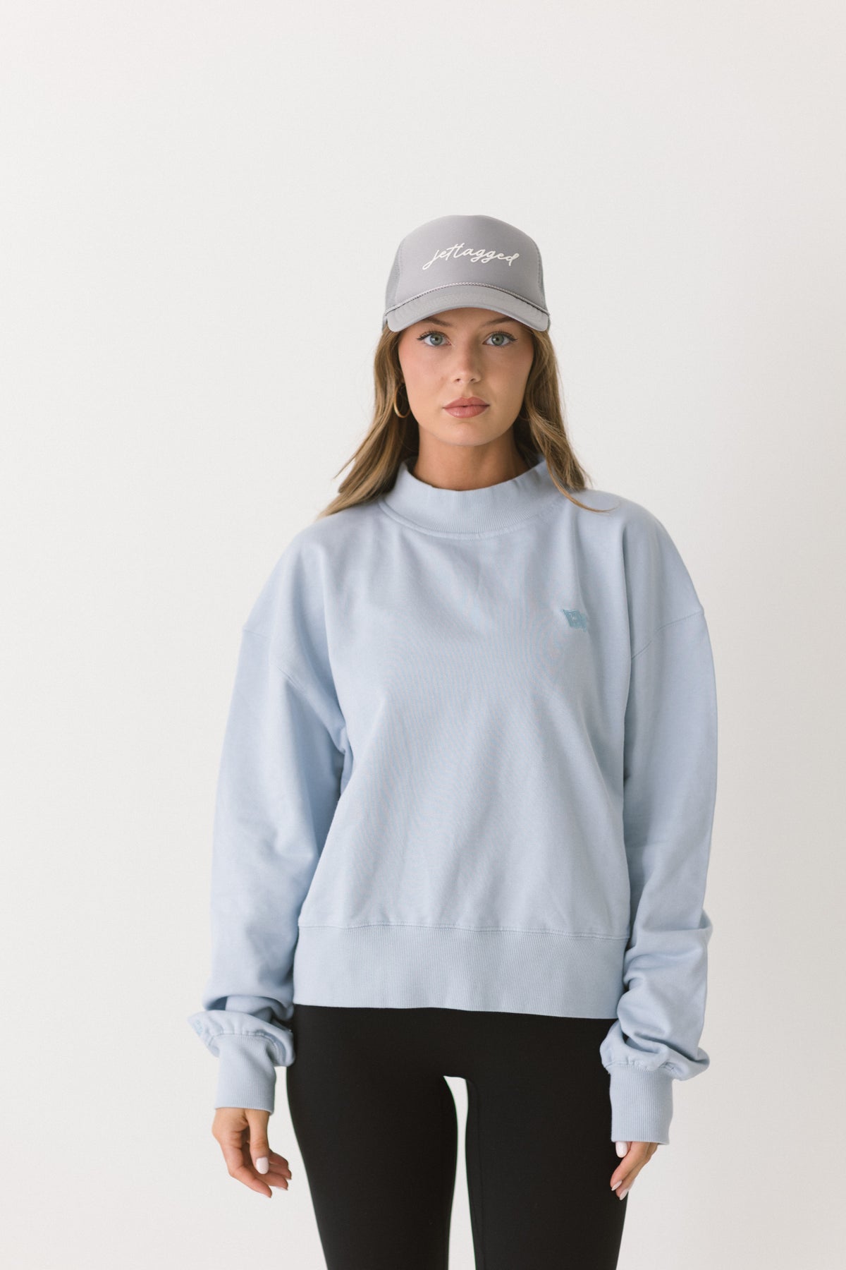 Layover Crop Mock Sweatshirt